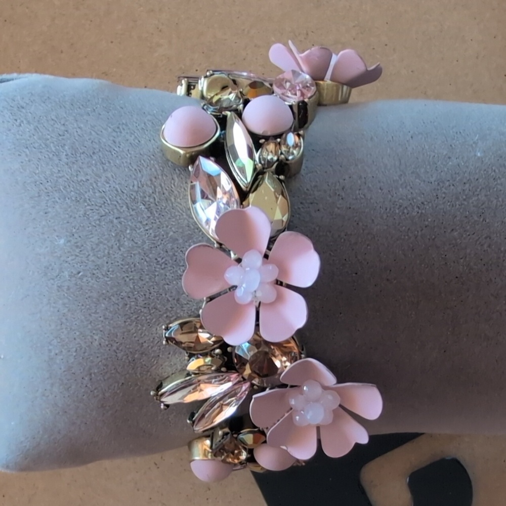 Simply Vera Vera Wang Pink Floral Statement Bracelet